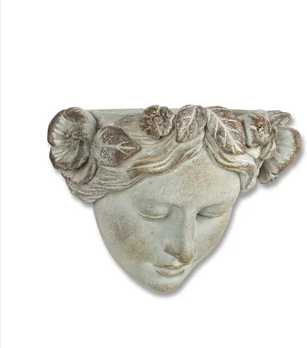Vista 3 de Abbott Collection 27-DEMETER-313 - Maceta de cemento de pared con cara de mujer, 8 pulgadas de alto