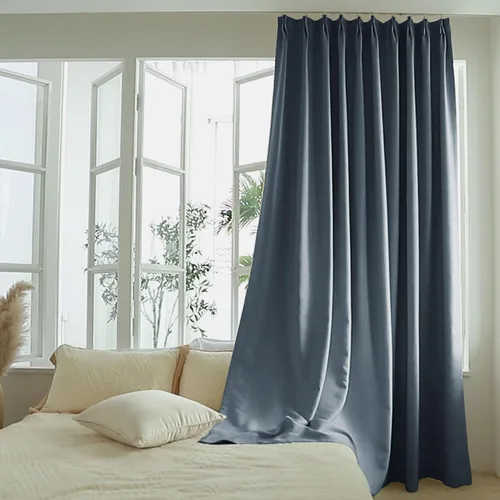 Vista 5 de Macochico Cortinas opacas de lino plisadas para oscurecer la habitación, panel con aislamiento térmico para dormitorio, sala de estar, sala