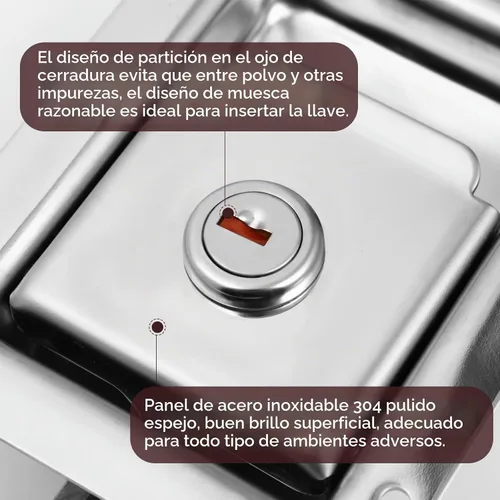 Vista 4 de WINOMO Cerradura de puerta de remolque RV de acero inoxidable, pestillo de paleta de bloqueo resistente con llave para caja de herramientas, RV