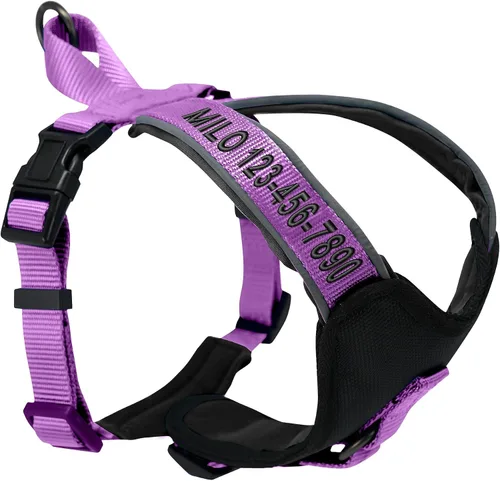 Vista 31 de Arnés para perro Pawtitas para entrenamiento de suave, ajustable, reflectante, acolchado para cachorros, Azul