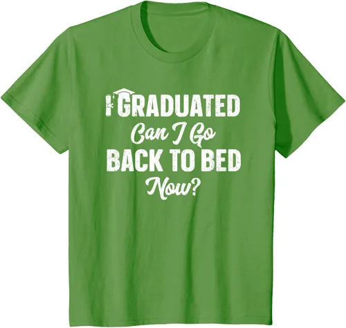 Vista 90 de Graduation Gift For Her Camiseta I Graduated Can I Go Back To Bed Now, Negro
