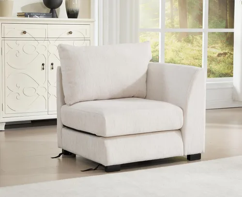 Vista 21 de EALSON Sofá modular seccional asiento medio sofá modular de piel sintética Asiento individual pieza seccional con funda extraíble marrón