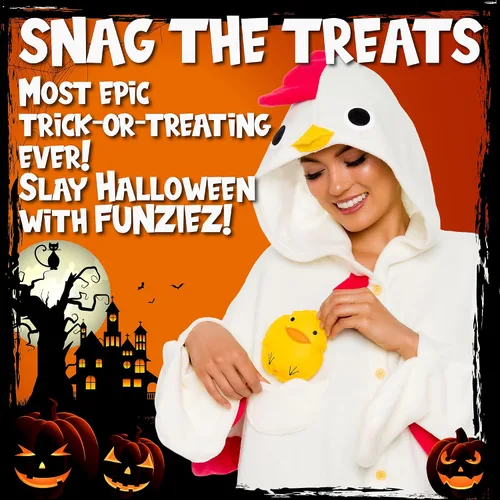 Vista 2 de Adult Onesie Halloween Costume - Animal and Sea Creature - Plush One Piece Cosplay Suit for Adults, Women and Men FUNZIEZ!