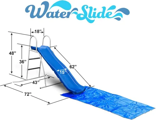 Vista 3 de XDP Recreation - Tobogán de ondas de agua de 6 pies con aspersor ajustable integrado, independiente con almohadilla de tierra y extensión