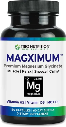 Vista 9 de Trio Nutrition Complejo de magnesio para 90 días de suministro de 420 mg Calma, relajación, alivio del estrés y recuperación muscular Suplemento