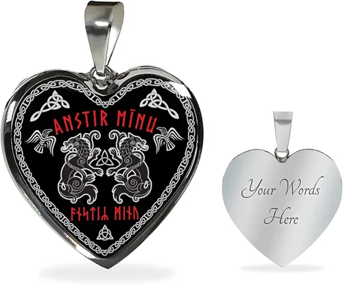 Vista 3 de My Love Nordic Elder Viking Runes - Collar con colgante de lobos paganos nórdicos
