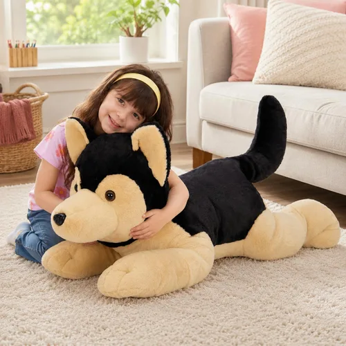 Vista 2 de MorisMos German Shepherd Stuffed Animal, 32 Inch Giant Stuffed Dog Plush Pastor alemán