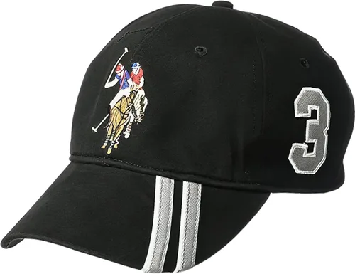 Vista 9 de Concept One US Polo Assn. Dad - Gorra de béisbol ajustable con logotipo de caballo bordado con rayas diagonales Caqui