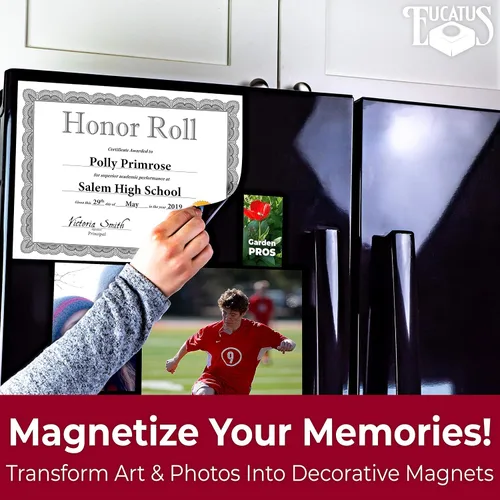 Vista 3 de Magnetize Memories con imanes de fotos adhesivos de 8 x 10 pulgadas, paquete de 10. Los magnetizadores de despegar y pegar convierten