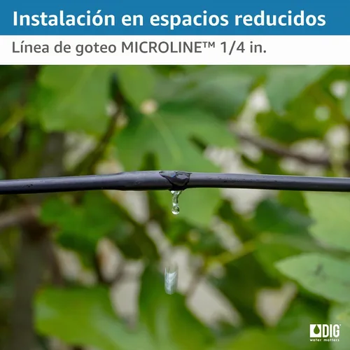 Vista 9 de DIG ML-056, 50', ¼" Microline™ Dripline - Espaciado de emisores mejorado de 6 pulgadas, resistente a los rayos UV, perfecto para diversos diseños