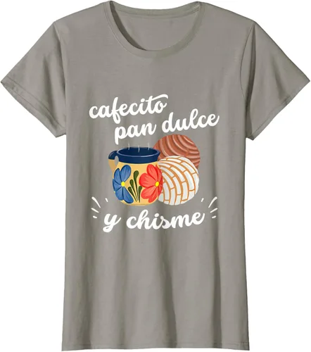 Vista 49 de Camiseta Cafecito Pan Dulce y Chisme Mexican Hispanic Pride Breakfast Negro
