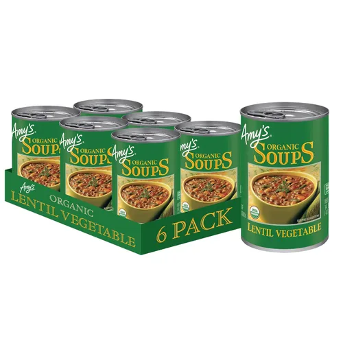 Vista 19 de Amy’s - Sopa vegana ligera en sodio con lentejas y verduras, sin gluten, hecha con verduras orgánicas, sopa enlatada, 14.5 oz (paquete de 12)