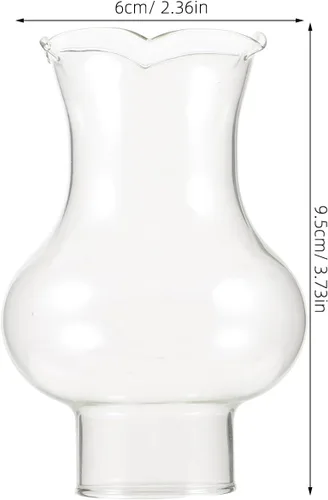 Vista 6 de Lámpara de aceite para chimenea, lámpara de huracán, pantalla de cristal transparente para huracán, globo de aceite de vidrio para cubierta de vela