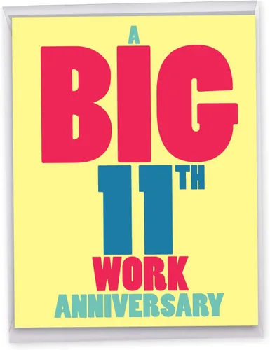 Vista 12 de NobleWorks Divertida tarjeta de notas de aniversario de trabajo de 6º hito de nosotros de 8.5 x 11 pulgadas con sobre para hombres, mujeres