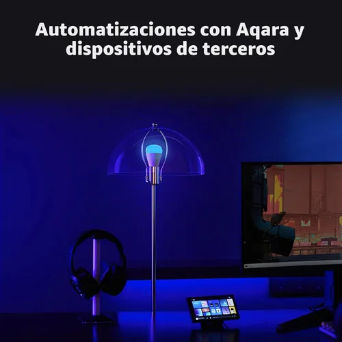 Vista 6 de Aqara Thread/Zigbee - Bombilla LED inteligente T2 E26, blanco sintonizable (2000K-9000K), bombilla RGB que cambia de color con 16 millones