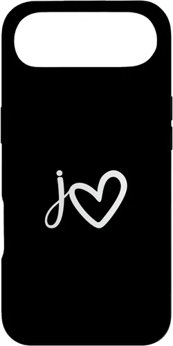 Vista 27 de Minimalist Monogram Name Initial Letter j White Heart Shape Case for iPhone 17