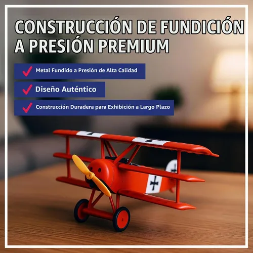 Vista 5 de Sello postal Daron Fokker Dr.I Red Baron 1/63 Die-Cast Collectible WWI Fighter Plane con soporte de exhibición, perfecto para mayores de 14 años