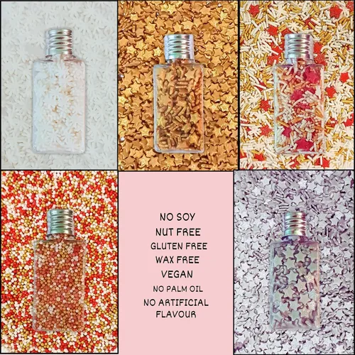 Vista 4 de Confect Chispas Navideñas Mezcla de Chispas de Flor Blanca, Dorada, Roja y Perla Blanca – Decoraciones Navideñas Comestibles de Estrella Plateada