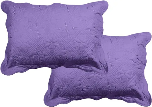 Vista 8 de Juego de 2 fundas de almohada acolchadas de color liso 100% algodón, fundas de almohada suaves con bordado floral (gris oscuro, 16 x 24 pulgadas)