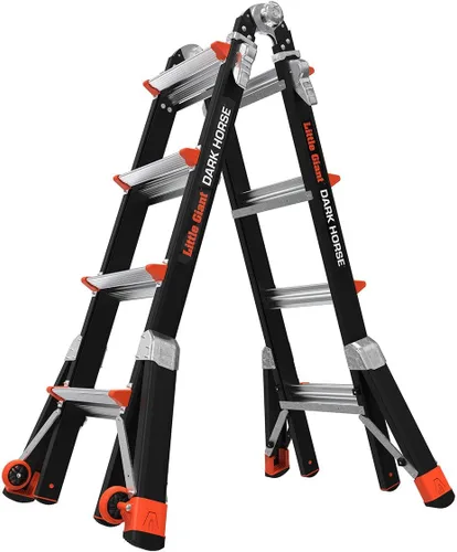 Vista 31 de Little Giant Escaleras Dark Horse 2.0 FG 13', verde de alta visibilidad