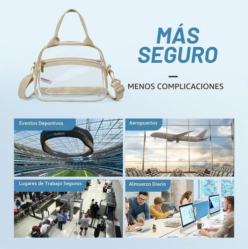 Vista 4 de TOURIT Bolsa de almuerzo transparente aprobada para estadios, bolsa transparente con correa ajustable, lonchera transparente para mujeres y hombres