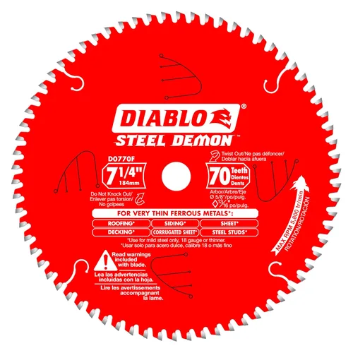 Vista 18 de Diablo Hoja de sierra Demon de acero para metal mediano – 5-1/2 pulgadas de diámetro, 30 dientes TCG, eje de 20 mm, corte de .059 pulgadas, ángulo