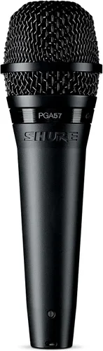 Vista 2 de Shure PGA57 - Micrófono dinámico de calidad profesional para instrumentos con patrón de captación cardioide, conector XLR de 3 pines, cable XLR-XLR