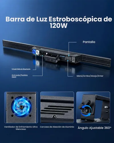 Vista 7 de Betopper barra ligera del estroboscópico de la etapa 120W, luz del lavado 42 de 10 x 2 píxeles zona de control 280 LED RGB y 70 haz cálido y blanco
