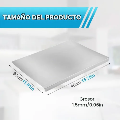 Vista 2 de Tabla de cortar del acero inoxidable con el labio, tablas de cortar