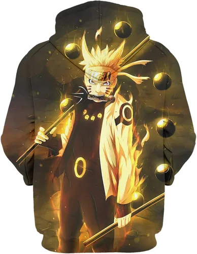 Vista 2 de Sudadera con capucha para jóvenes con estampado 3D ropa japonesa de anime con capucha para niños y niñas