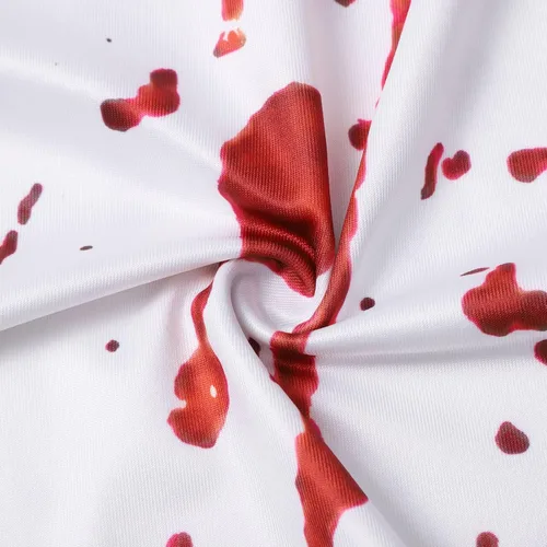 Vista 4 de Vestido sin mangas sexy con estampado sangriento para mujer, con cuello redondo y estampado sangriento, para mujer