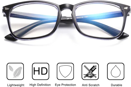 Vista 5 de Gafas cuadradas unisex con estilo sin receta