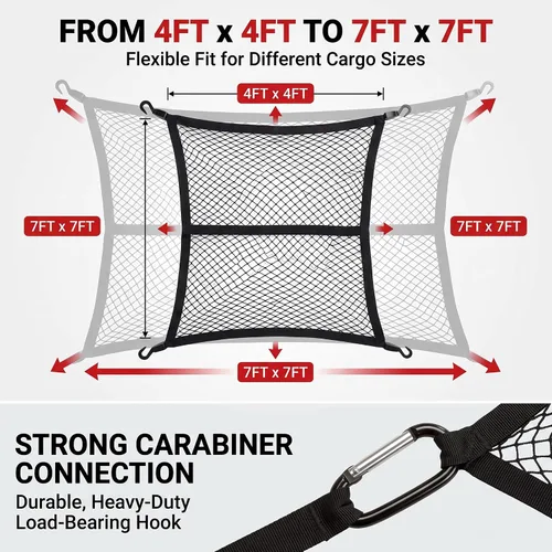 Vista 9 de Truck Cargo & Tailgate Net Set for 2013-2026 Silverado Sierra 1500-3500HD