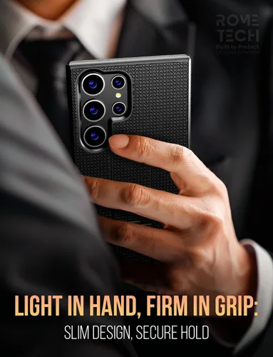 Vista 7 de Funda diseñada para Samsung Galaxy S23 Ultra con funda de clip para cinturón, funda con función atril, color negro
