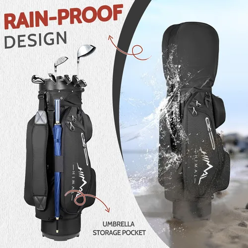 Vista 7 de UNIHIMAL Bolsa de carrito de golf de 14 vías Pro con divisor de longitud completa, bolsa de golf para hombres con asas y cubierta para lluvia