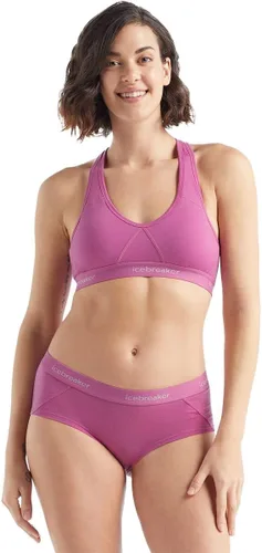 Vista 13 de Icebreaker Womens Sprite Racerback Sports Bra Negro