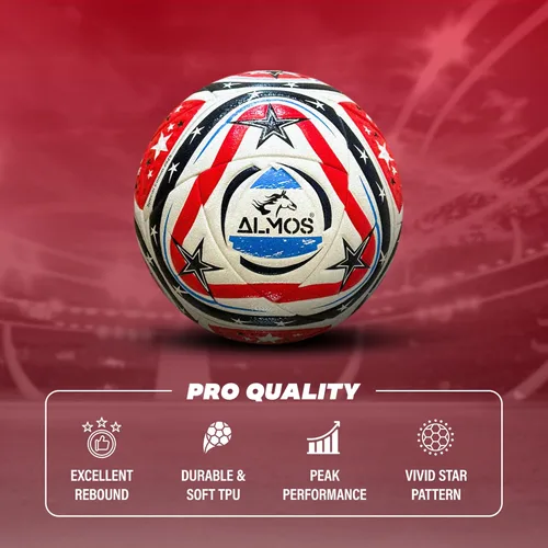 Vista 4 de Almos Club World Cup Balón de fútbol profesional – para ligas, clubes, entrenamiento, rendimiento de partidos, fútbol interior y exterior 16