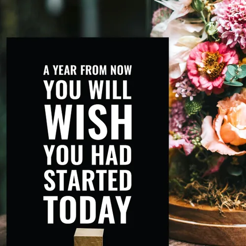 Vista 2 de Andaz Press Colección de arte de pared Gym Fitness, 8.5 x 11 pulgadas, impresión de póster con texto en inglés "A Year From Now You Will Wish You