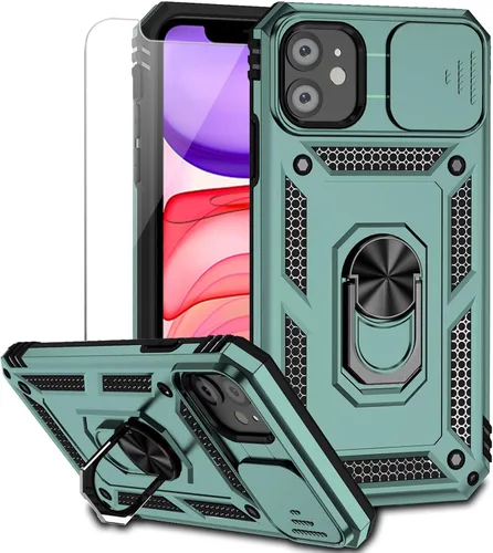 Vista 11 de Funda para iPhone 11 con cubierta para lente de cámara, protector de pantalla HD, doble capa [protección contra caídas de grado militar de 15 pies]