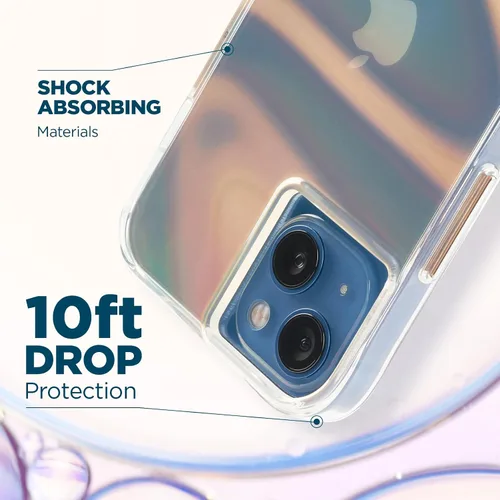 Vista 5 de Case-Mate - Funda Soap Bubble para iPhone 13 Mini con diseño iridiscente, protección contra caídas de 10 pies, 5.4 pulgadas