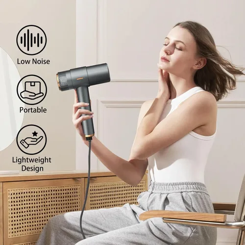 Vista 7 de Secador de pelo, secadora de alta velocidad de 110,000 RPM, secador de pelo iónico de 200 millones con pantalla HD, secador de pelo profesional