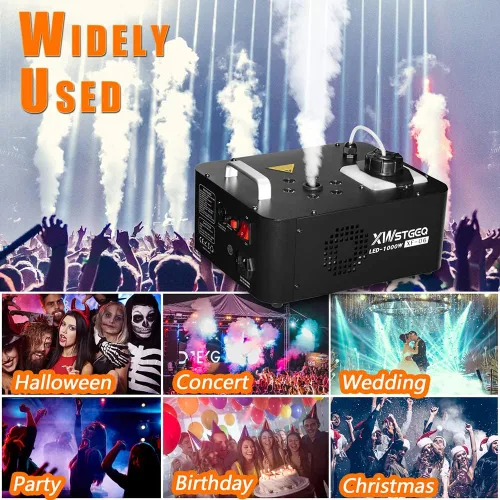 Vista 4 de XWSTGEQ 1000W Máquina de humo de niebla vertical con luces LED control remoto inalámbrico
