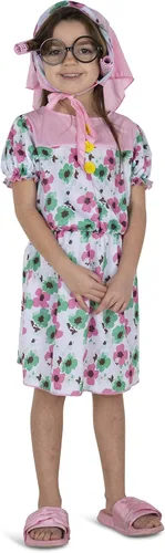 Vista 3 de Dress Up America Granny Costume for Girls - Dress Scarf and Hair Rollers Grandma Set for Kids