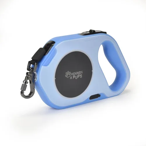 Vista 9 de Hounds & Pups - Correa retráctil para perro, 15 pies de longitud, luz LED para paseos nocturnos (morado)
