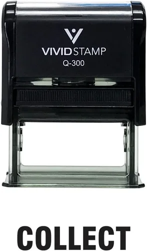 Vista 13 de Collect Self Inking Rubber Stamp (Black Ink) - Medium 2 Pack Negro