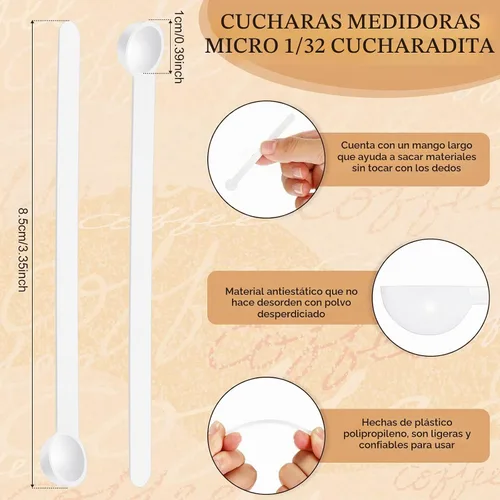 Vista 2 de Honeydak 1/32 cucharadita de plástico pequeñas cucharas medidoras, color Blanco