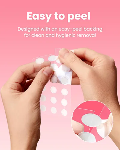 Vista 5 de GLAM UP Parches hidrocoloides para manchas de espinillas – Adhesivos invisibles ultrafinos para cara y piel, fuertes a prueba de agua y adhesivo