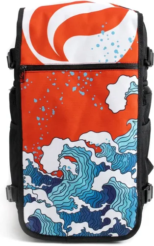 Vista 2 de Skunk FaceOff Mochila de moda a prueba de olores personalizable con gama de diseños desmontables, Rising Sun, Bolsas personalizables a prueba