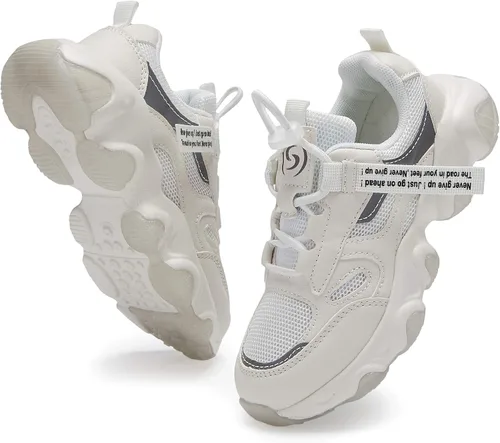 Vista 2 de Hetios Zapatos para niños y niñas, ligeros, atléticos, para correr, transpirables, de punto, para la escuela (bebéniño pequeñoniño grande)