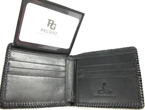 Vista 6 de Cartera hecha a mano de piel de serpiente de pitón auténtica, Pitón reticulado, Billetera plegable